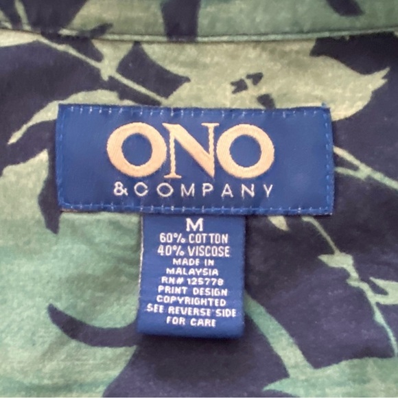 ONO & Company Aloha Hawaiian Collared Shirt Men M Medium - Picture 4 of 5